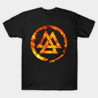 Viking Valknut Symbol Fire T-Shirt